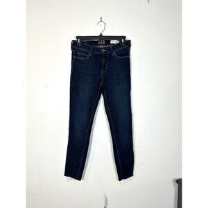 LOLE Jeans Skinny Size 26‎ Dark Wash Mid Rise Ankle Raw Hem Stretch